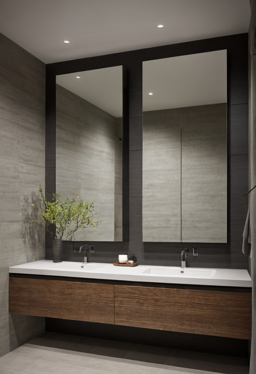 Which mounting method is safest for a mirror over another mirror interior planning detail