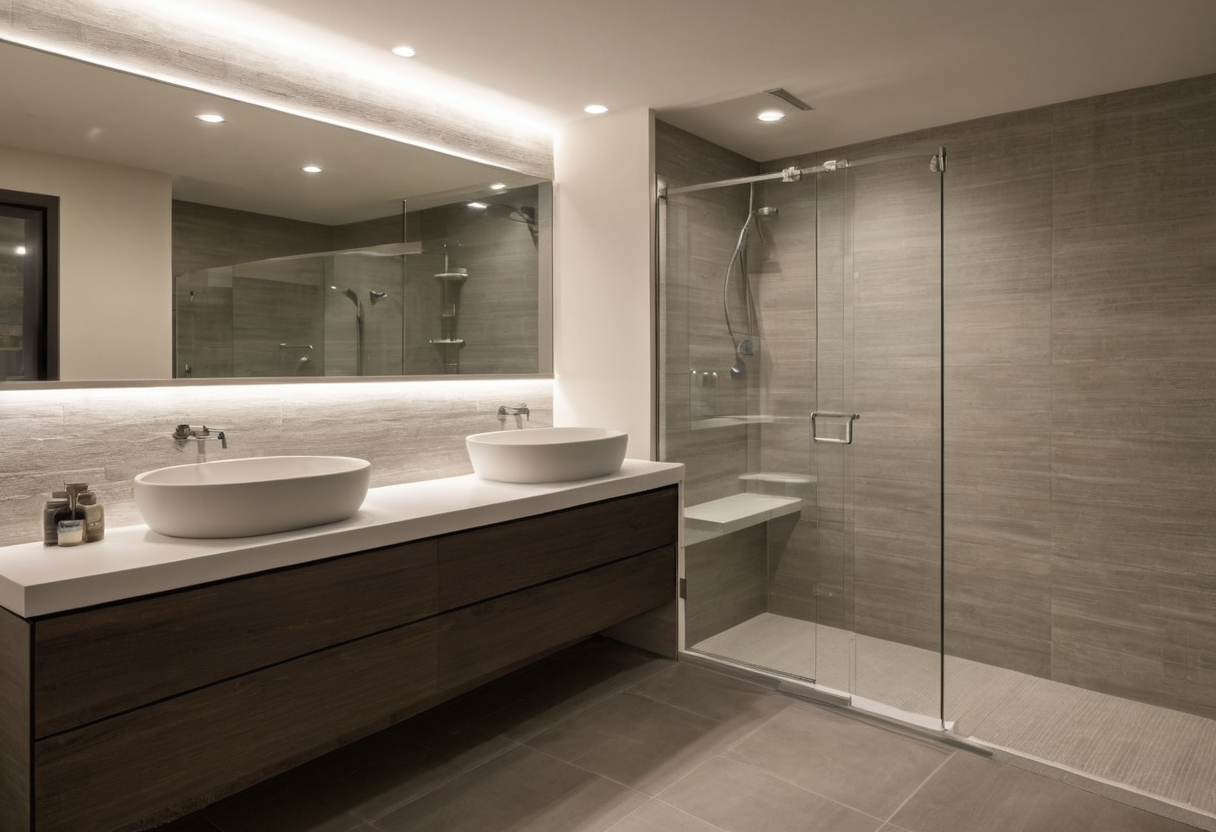 Bathroom remodel design should freeze layout decisions before quotes are compared shown in a luxury residential interior