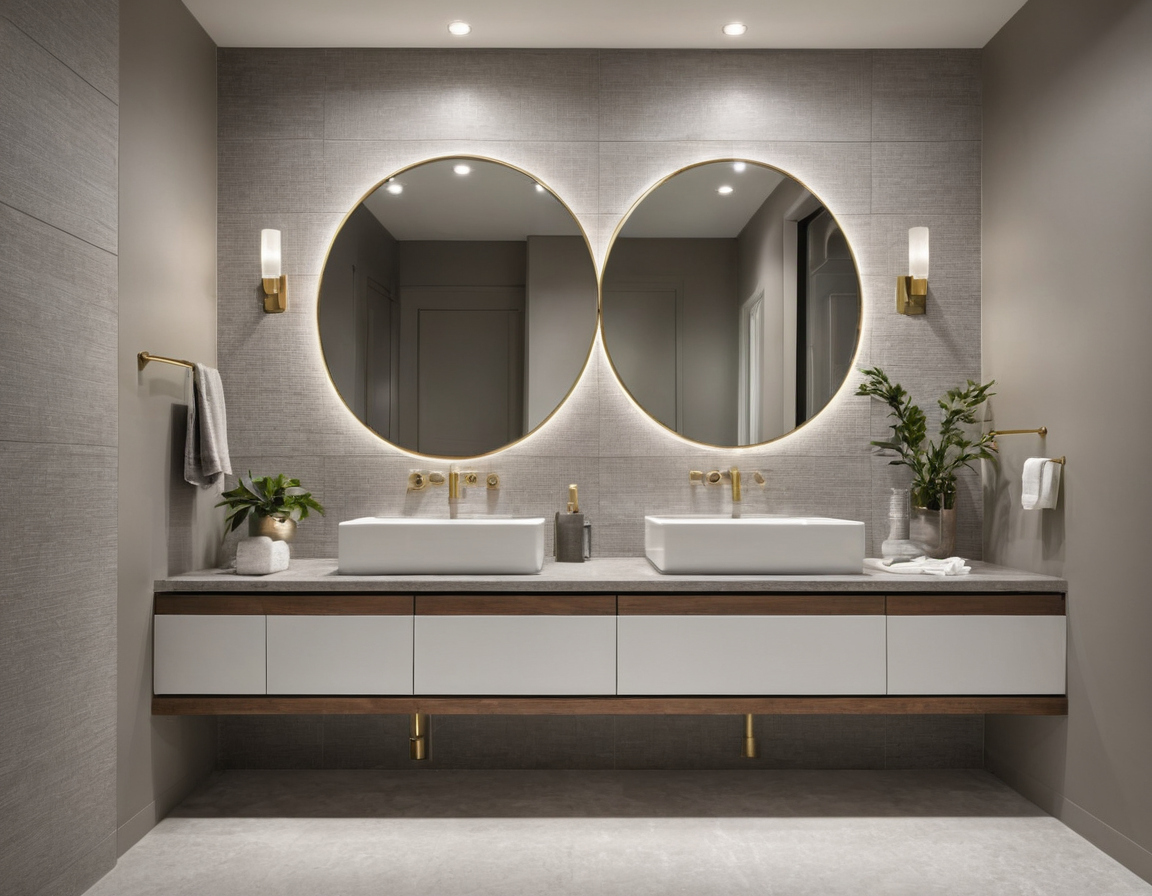 When is removing or updating the existing bathroom mirror the better choice shown in a luxury residential interior